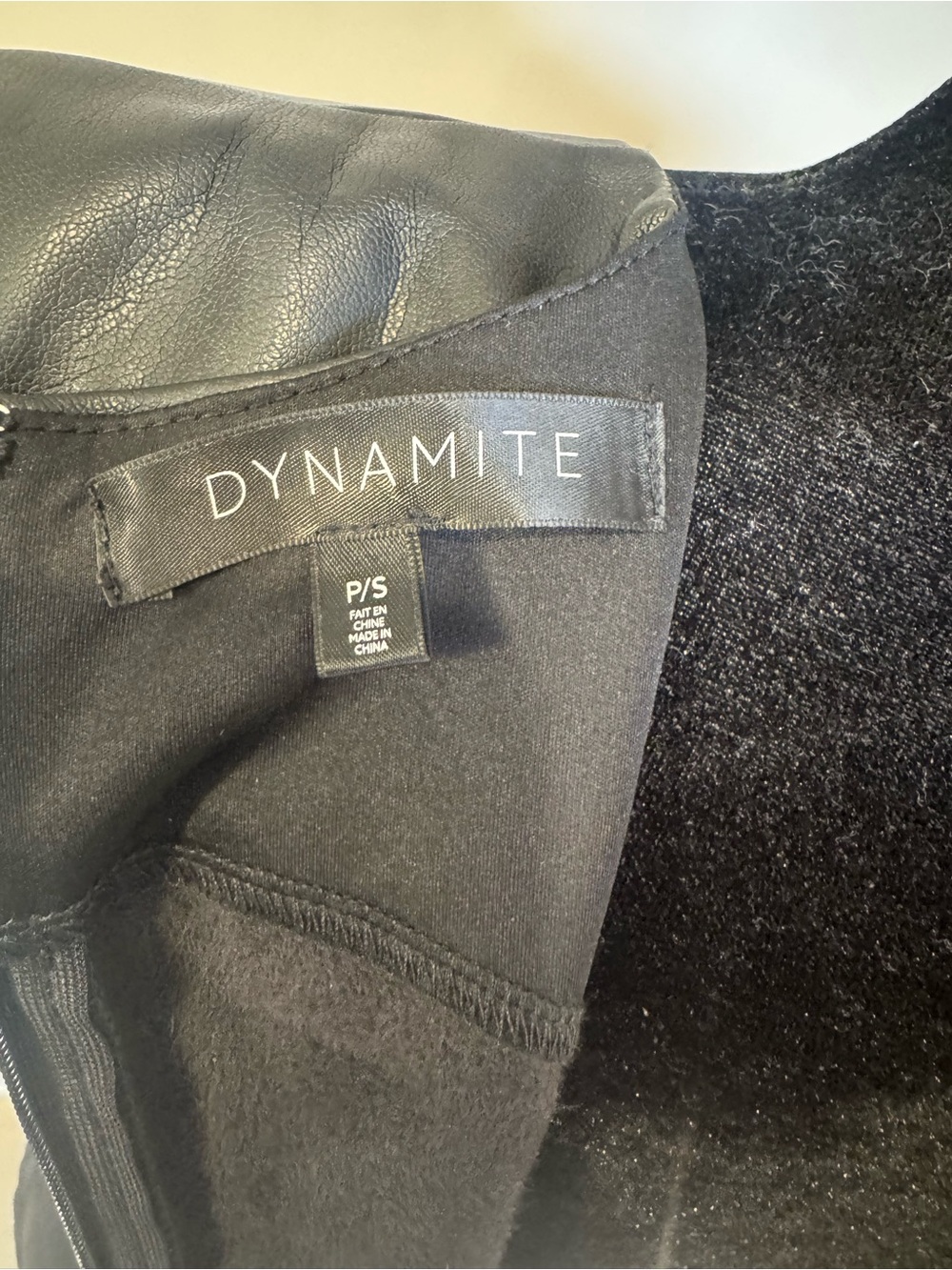 Dynamite Black Faux Leather Mini Dress Ruched Bodycon Sleeveless Size S - Picture 6 of 9
